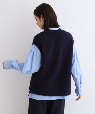 フォックス混】ゆるシルエットヘアリーニットベスト