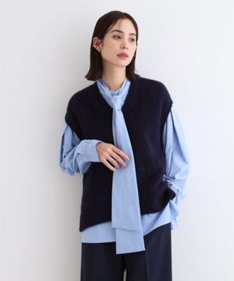 フォックス混】ゆるシルエットヘアリーニットベスト