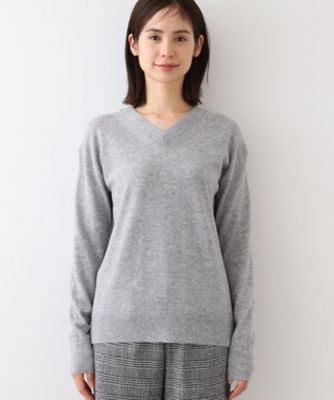 カシミヤ混】Vネックコクーンシルエットニット（2002338736