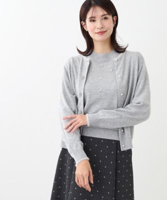 ＜Reflect (Women)＞【ＷＥＢ限定カラーあり／洗える／アンサンブル】パール調刺繍ニット＋カーディガン（２００２３３８８１１）