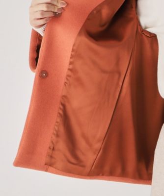 【日本製】柔らく軽い！上品で女性らしいノーカラーコート（２００２３３９４２０）