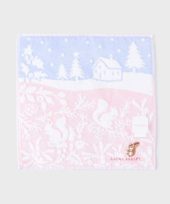 ＜LAURA ASHLEY＞【ＷＩＮＴＥＲ／お配りギフトにおすすめ！】リス刺繍　タオルハンカチ（２００２３４０８３２）
