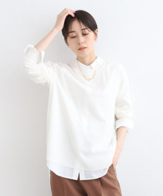 ＜INDIVI S (Women/小さいサイズ)＞【洗える】リブデザインロングＴシャツ（２００２３４１８１３）