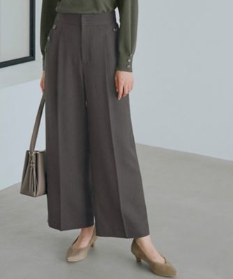 ＜GROVE (Women)＞ドビーストライプマリンワイドパンツ（２００２３４３０６７）