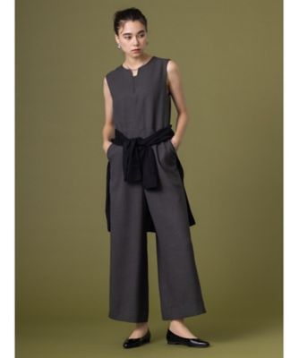 ＜INDIVI S (Women/小さいサイズ)＞【洗える／ＵＶケア／吸水速乾】麻調素材サロペット（２００２３４３６１４）