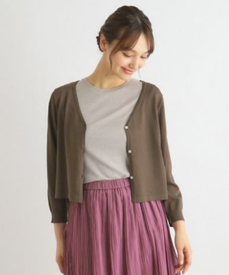 ＜LAURA ASHLEY＞【接触冷感／洗える／ショート丈】Ｖネックカーディガン（２００２３４３６３６）