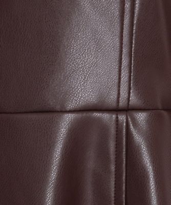 【スタイルアップが叶う】フィット＆フレア合皮ジャンスカ（２００２３４３６４２）