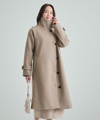のぞみです　ベージュ カシミア　スタンドカラー チェスターコート 楽天市場】イタリア製 カシミヤ コート レディース 冬 きれいめ
