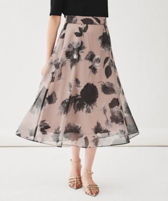 人気上昇中！華やかスカート】フラワープリントスカート  