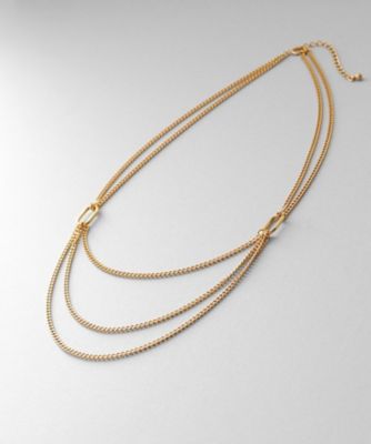 ＜COCOHNIK ONKITSCH (Women)＞シルバー　カーブチェーン　ビブネックレス　ＧＰ（２００２３４５８０６）