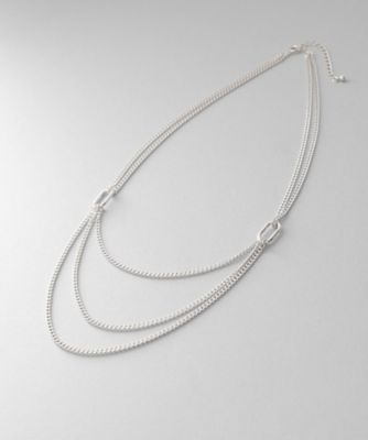 ＜COCOHNIK ONKITSCH (Women)＞シルバー　カーブチェーン　ビブネックレス（２００２３４５８０７）