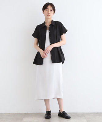 INDIVI【洗える】ウエストタックデザインワンピース 洗える】タック