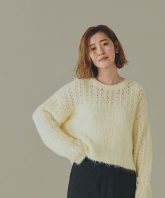 透かし編みクロップドニット（2002346914） | GROVE (Women