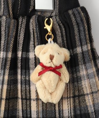 【１１０－１４０ｃｍ】クマチャーム付きチェックプリーツスカート（２００２３４７０４５）