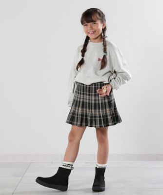 【１１０－１４０ｃｍ】クマチャーム付きチェックプリーツスカート（２００２３４７０４５）