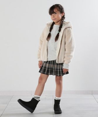 【１１０－１４０ｃｍ】クマチャーム付きチェックプリーツスカート（２００２３４７０４５）