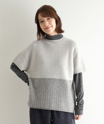 ＜LAURA ASHLEY＞【ウール混】チェスケーブル半袖ニット（２００２３４７６４５）