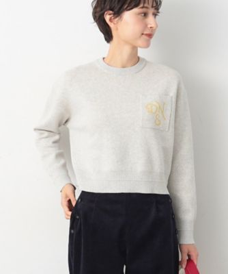 【洗える】ロゴジャカードショート丈ニット（ＸＳ～Ｌ）（２００２３４８９２１）