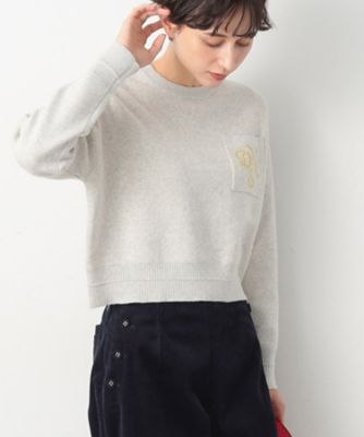【洗える】ロゴジャカードショート丈ニット（ＸＳ～Ｌ）（２００２３４８９２１）