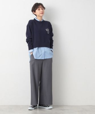 【洗える】ロゴジャカードショート丈ニット（ＸＳ～Ｌ）（２００２３４８９２１）