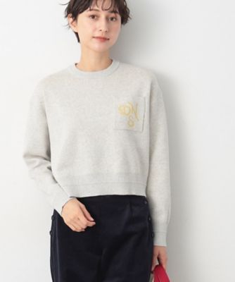 【洗える】ロゴジャカードショート丈ニット（ＸＳ～Ｌ）（２００２３４８９２１）