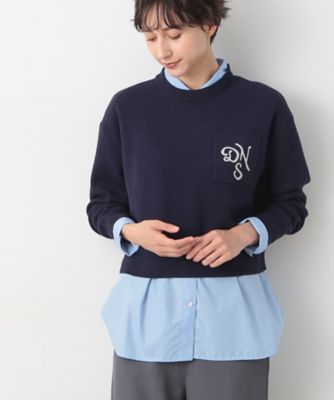 【洗える】ロゴジャカードショート丈ニット（ＸＳ～Ｌ）（２００２３４８９２１）