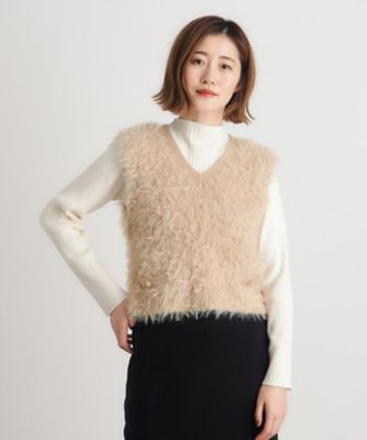 チュールフェザーニットベスト（2002349017） | GROVE