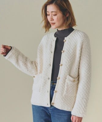 ＜GROVE (Women)＞ツイードニットジャケット（２００２３４９０２１）
