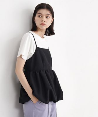 THE SHOP TK (Women)/ザショップティーケー 【ヒルナンデス!で紹介】【2点セット】バルーンキャミ×Tシャツ/洗える(2002349434)