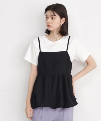 【ヒルナンデス！で紹介】【２点セット】バルーンキャミ×Ｔシャツ／洗える（２００２３４９４３４）