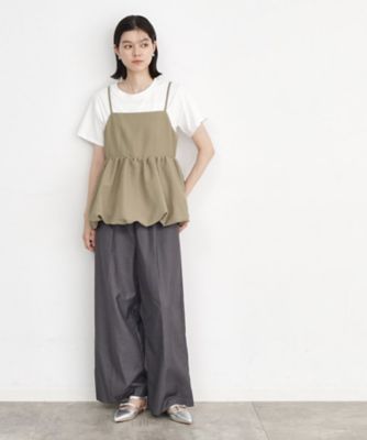 【ヒルナンデス！で紹介】【２点セット】バルーンキャミ×Ｔシャツ／洗える（２００２３４９４３４）