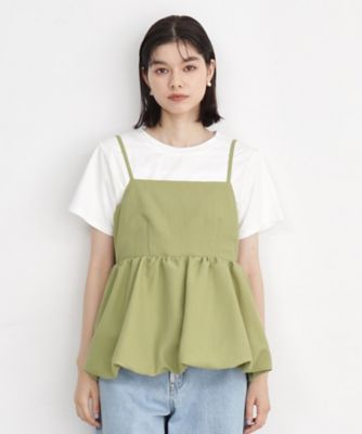 【ヒルナンデス！で紹介】【２点セット】バルーンキャミ×Ｔシャツ／洗える（２００２３４９４３４）