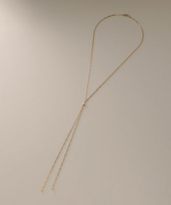 Ｋ１８ダイヤモンド　中空プリム縦溝クラスプ　Ｙネックレス（２００２３５０６７２）