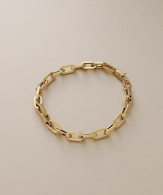 ＜COCOSHNIK (Women)＞Ｋ１８中空オクタゴンケーブルチェーン　ブレスレット（２００２３５０７２５）