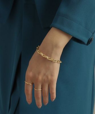 K18中空オクタゴンケーブルチェーン ブレスレット