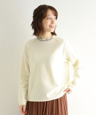 LAURA ASHLEY/ローラ アシュレイ 【セットアップ可/ビジュー付き/ウール混ポンチ】プルオーバー(2002350762)