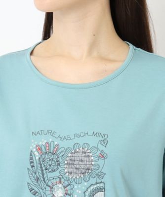 花柄刺繍フェミニンＴシャツ（２００２３５１４１８）