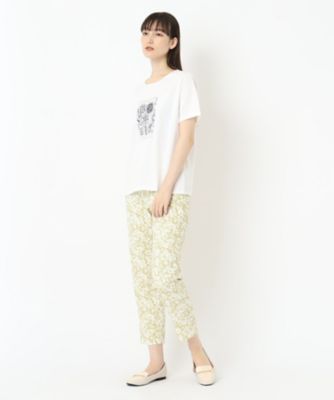 花柄刺繍フェミニンＴシャツ（２００２３５１４１８）