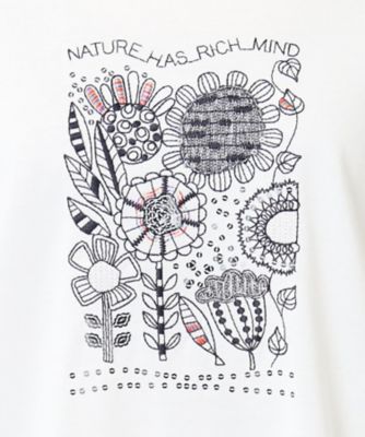花柄刺繍フェミニンＴシャツ（２００２３５１４１８）