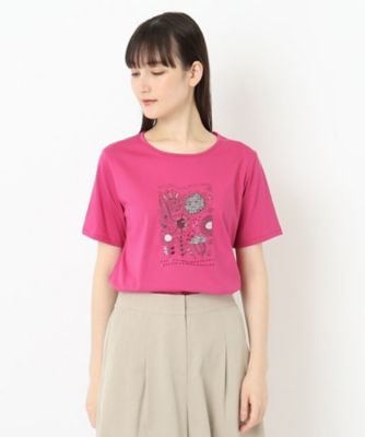 花柄刺繍フェミニンＴシャツ（２００２３５１４１８）