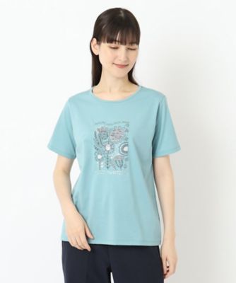 花柄刺繍フェミニンＴシャツ（２００２３５１４１８）