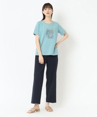 花柄刺繍フェミニンＴシャツ（２００２３５１４１８）