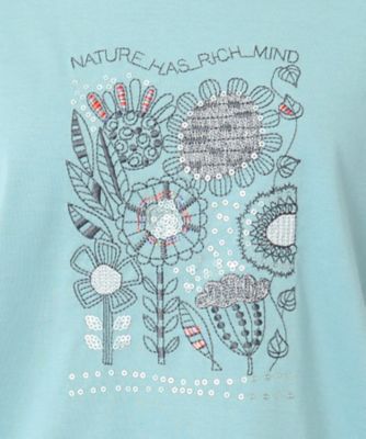 花柄刺繍フェミニンＴシャツ（２００２３５１４１８）