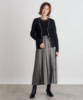 ウール混ラメアンサンブル対応カーディガン