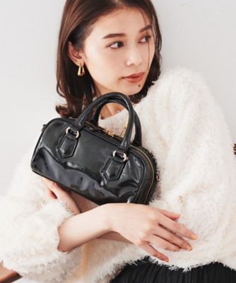 希少　新品　90's MOSCHINO 2way エナメルボストンバック　日本製 2WAY】エナメルミニボストン（2002353092） | UNTITLED