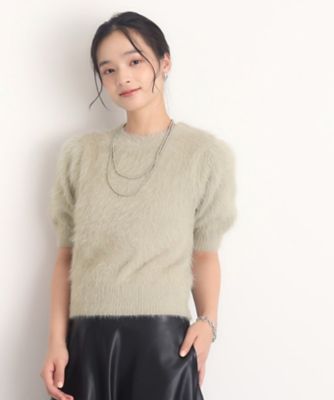 ＜THE SHOP TK (Women)＞【ヒルナンデス！で紹介】ふわふわフェザーニット　／５分袖／腕周りカバー／洗える（２００２３５３１５３）