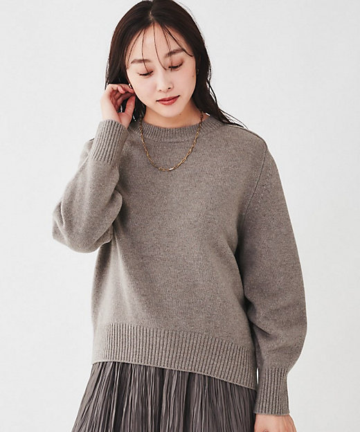 ラムウールカシミヤ パフスリーブプルオーバーニット ラムウールカシミヤ パフスリーブプルオーバーニット