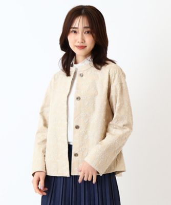 ＜CORDIER (Women)＞【Ｍ～４Ｌサイズ／手洗い可】オリジナル総刺繍ジャケット（２００２３６４５２８）