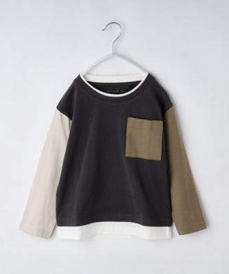 ＜THE SHOP TK(Baby&Kids)＞【１００－１６０】ブロッキング長袖Ｔシャツ／洗濯機ＯＫ（２００２３６５０４８）