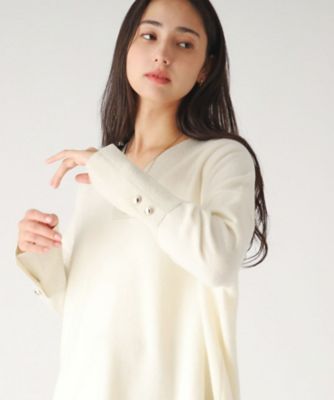 COUP DE CHANCE (Women)/クードシャンス 【洗える/日本製/長め丈】上品なカジュアル感!パンツスタイルにおすすめVネックニット(2002366573)